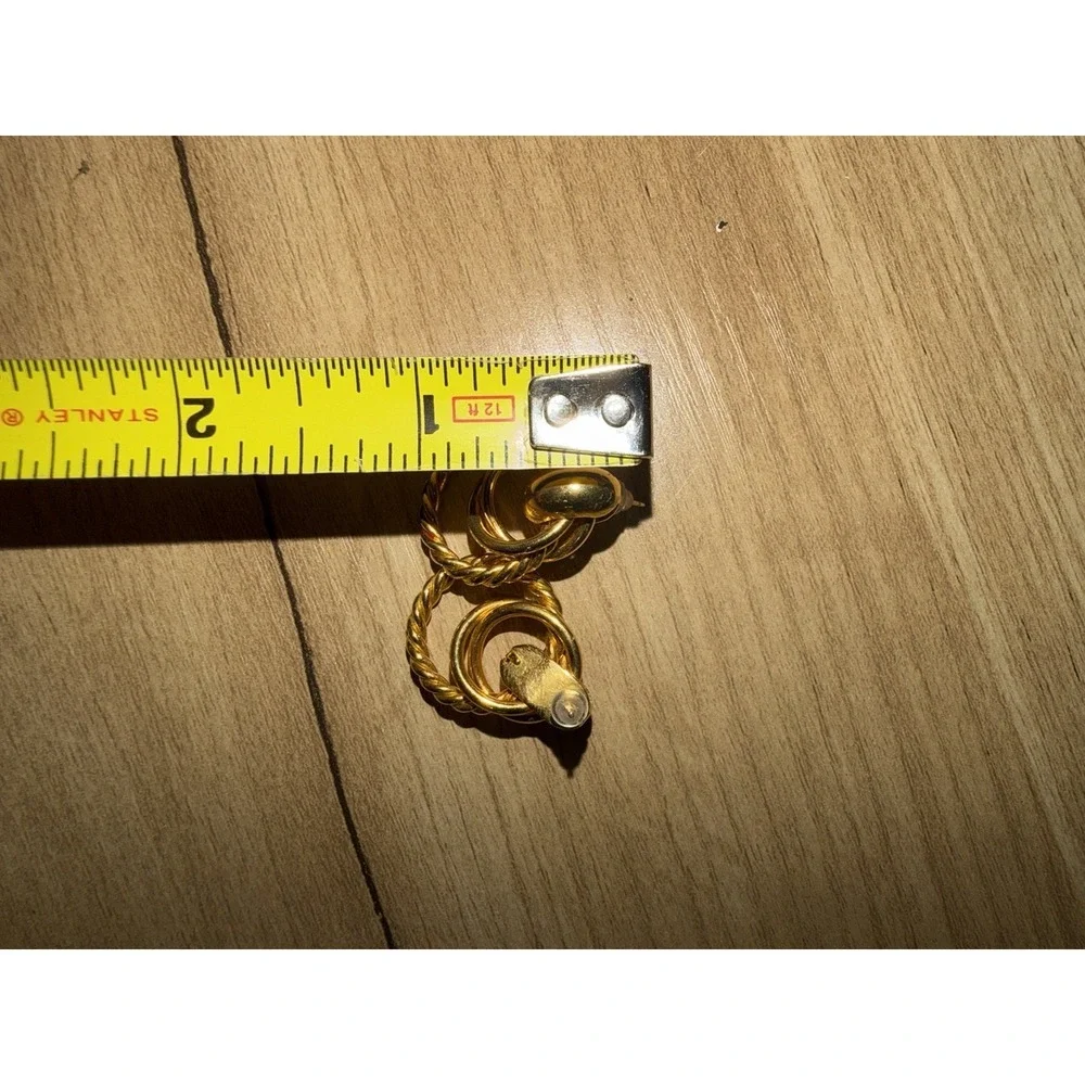 Vintage 80s Chunky Gold Tone  DOOR KNOCKER Hoop Earrings